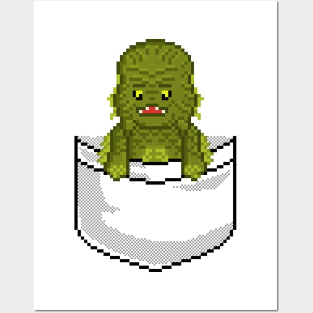 Pixel Pocket Lagoon Creature Wall Art by gkillerb